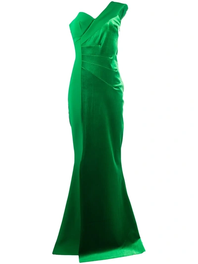 Le Petite Robe Di Chiara Boni One-shoulder Maxi Dress In Green