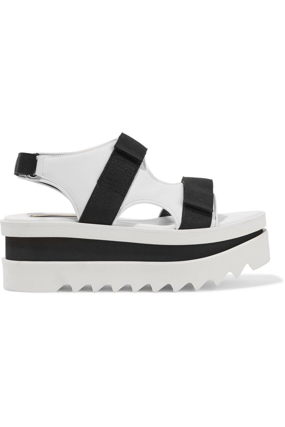 white rubber platform sandals