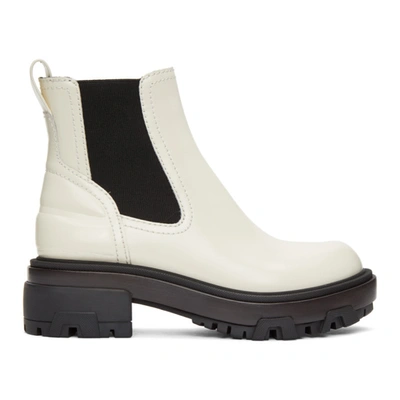 Rag & Bone Off-white Leather Shaye Boots In 104 Antqwht