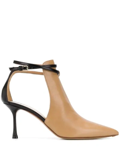 Francesco Russo Pointed Cut-out Pumps In Neutrals