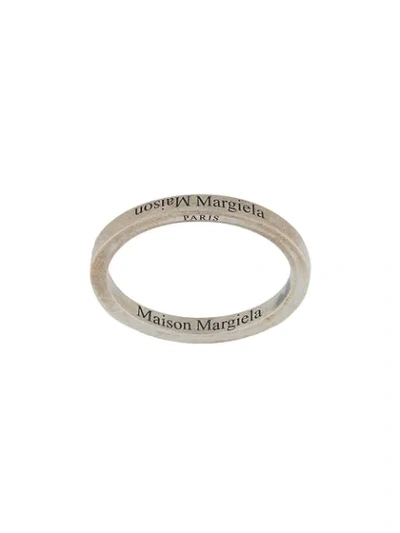 Maison Margiela Palladio Semi Polished Ring In Silver