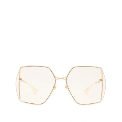 Gucci Gg0817s Gold Sunglasses In White