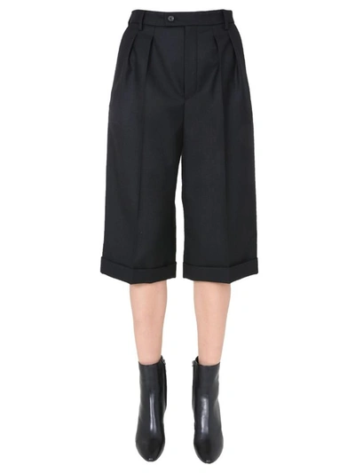 Saint Laurent Cropped Trousers In Nero