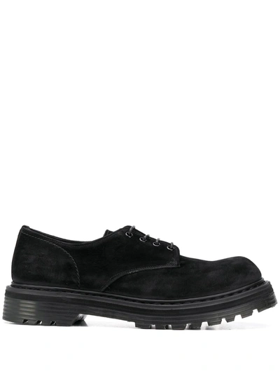 Premiata Suede Derby Shoes In Black