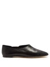 The Row Cara Slip-on Nappa Leather Flats In Black