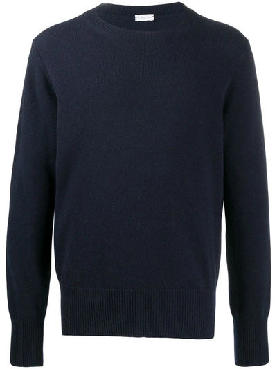 Caruso Fine-knit Crew Neck Jumper In Blue