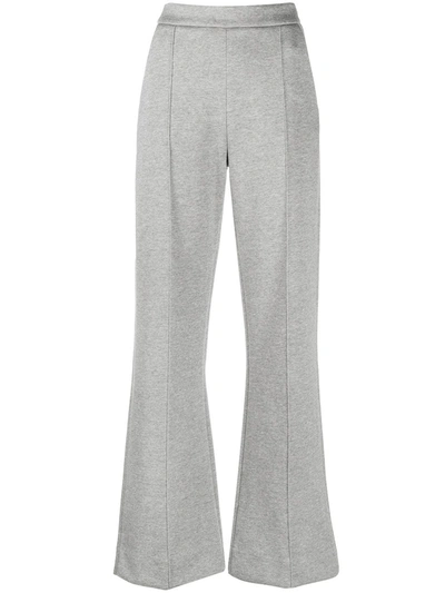 Dorothee Schumacher High-rise Mélange Flared Trousers In Grey