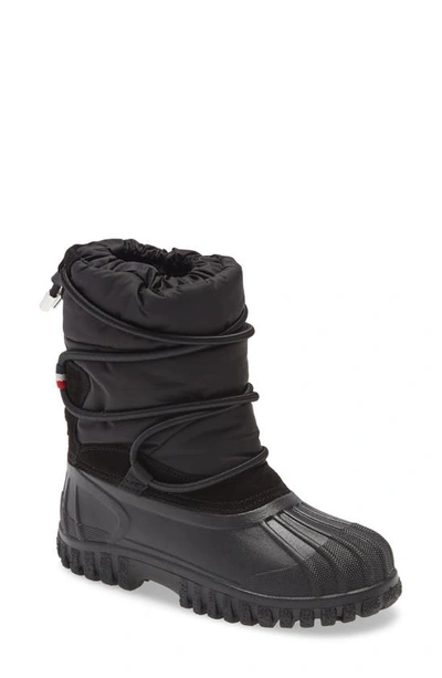 Moncler Kids' Chris Faux Fur Lined Waterproof Snow Boot In 999 Black