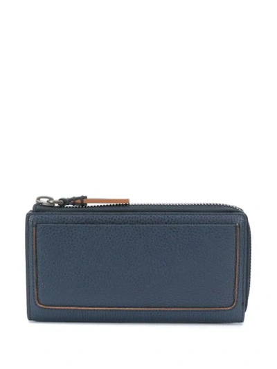 Ermenegildo Zegna Zipped Leather Wallet In Blue