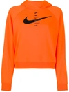 Nike Sportswear Swoosh Fleece Hoodie Sweatshirt In Orange