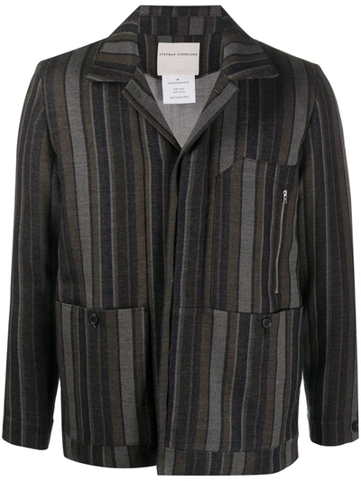 Stephan Schneider Striped Button-up Jacket In Brown