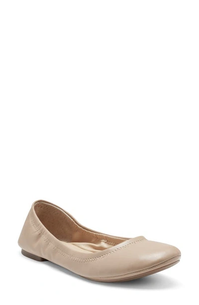 Lucky Brand Emmie Womens Leather Round-toe Ballet Flats In Light Beige