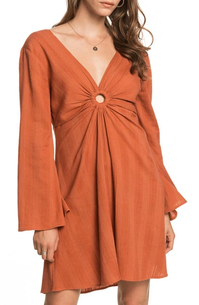 Roxy Nothing Compares Long Sleeve Dress In Auburn