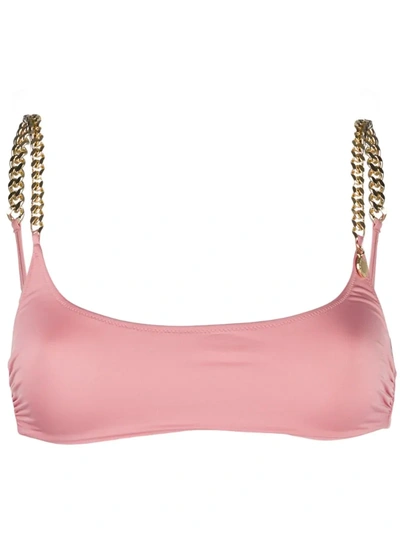 Stella Mccartney Chain-link Trim Bikini Top In Pink