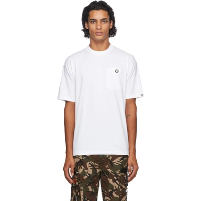 Aape By A Bathing Ape Aape One Point Pocket Tee In White