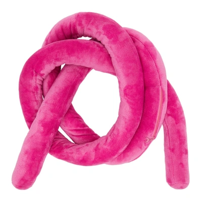 Marine Serre Pink Recycled Fleece Tubular Scarf In 7 Fuchsia