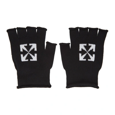 Off-white Black Arrows Fingerless Gloves In 1001 Blkwhi
