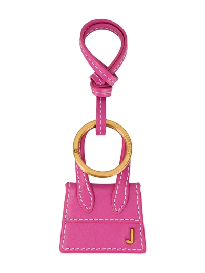 Jacquemus Pink & Gold 'le Porte Clés Chiquito' Keychain In Fuchsia