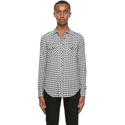 Saint Laurent Black & White Dallas Western Shirt