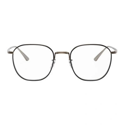 THE ROW THE ROW GUNMETAL AND BLACK OLIVER PEOPLES EDITION BOARD MEETING 2 GLASSES 