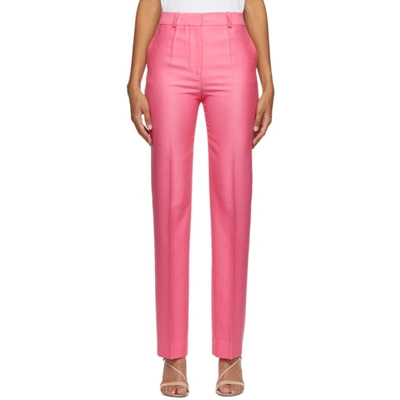 Victoria Victoria Beckham Pink Wool Drainpipe Trousers In Candy Pink
