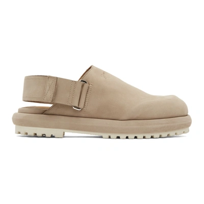 Jacquemus Taupe Nubuck 'les Mules' Shoes In Brown