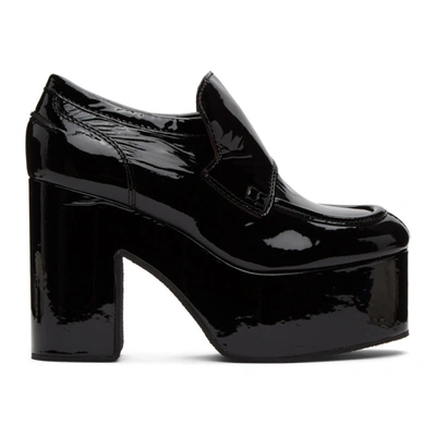 Dries Van Noten Black Patent Loafer Heels In 900 Black