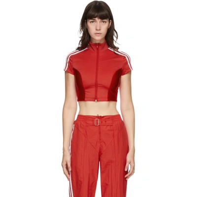 Adidas Originals Red Paolina Russo Edition Crop T-shirt In Scarlet