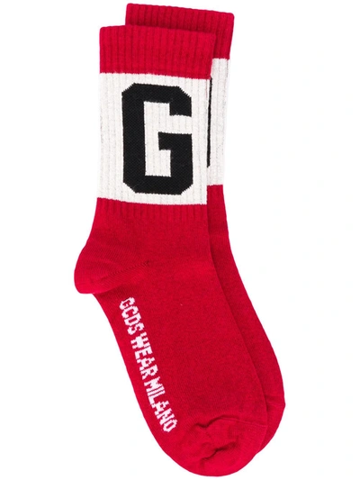 Gcds White Band Socks In Red