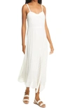 Rebecca Taylor Dot Embroidered Crinkle Chiffon Maxi Sundress In Snow