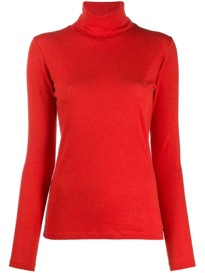 Majestic Turtle Neck Jumper In Red