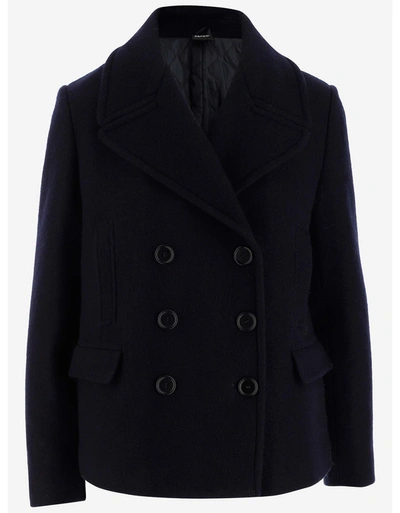 Aspesi Double-breasted Jacket In Navy