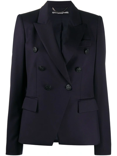 Stella Mccartney Double-breasted Wool Blazer In Blue