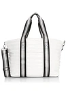Think Royln Wingman Metallic Quilted Tote In New Silver
