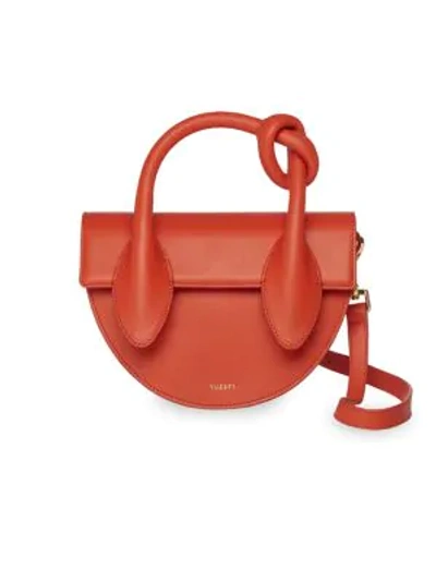 Yuzefi Women's Dolores Leather Top Handle Saddle Bag In Scarlet