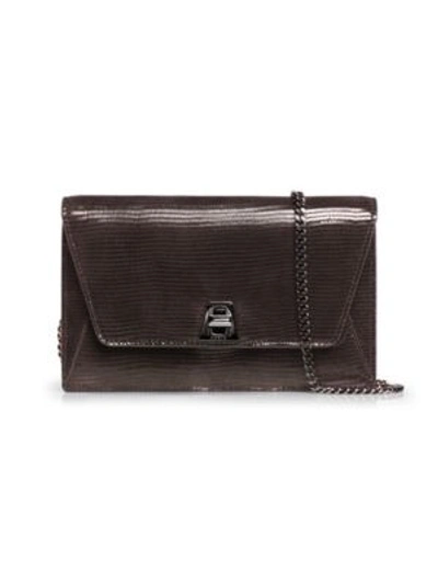 Akris Anouk Envelope Patent Leather Crossbody Bag In Silver