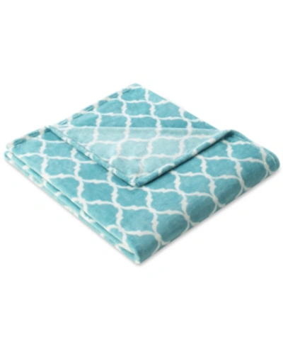 Madison Park Geometric Plush Throw, 60" X 70" In Aqua