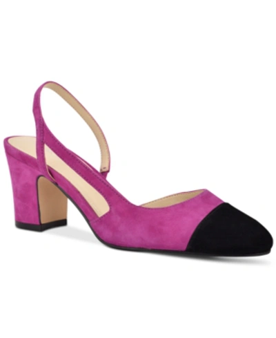 Marc Fisher Laynie Slingback Pumps Women's Shoes In Tropic Violet/black