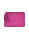 Gigi New York Women's All-in-one Python-embossed Leather Clutch In Peony