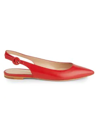 Gianvito Rossi Women's Anna Leather Slingback Flats In Tabasco Red