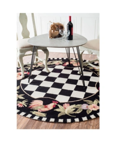 Nuloom Angla 6' X 6' Round Area Rug In Black