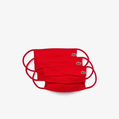 Lacoste Unisex L.12.12 Face Masks 3-pack - M In Red