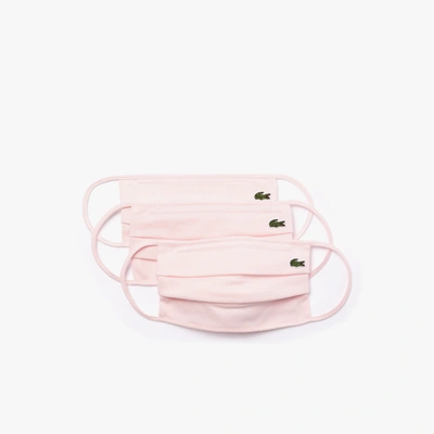 Lacoste Unisex L.12.12 Face Masks 3-pack - M In Pink