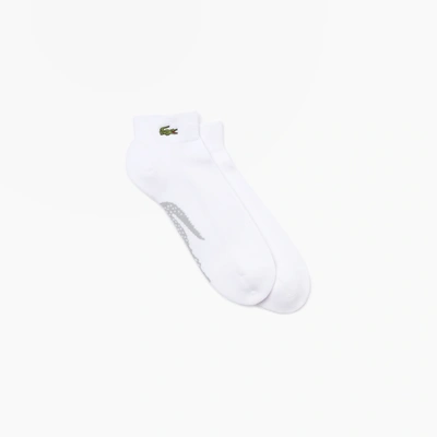 Lacoste Men's Sport Printed Crocodile Low-cut Cotton Socks In White