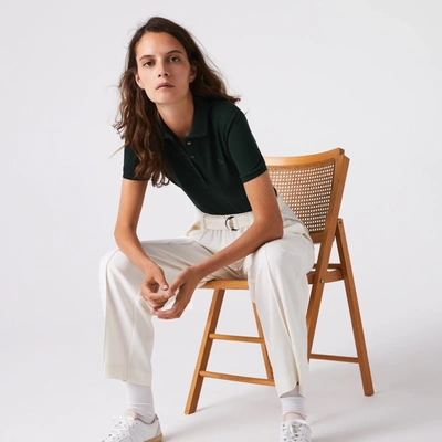 Lacoste Women's L.12.d Slim Fit Stretch Mini Piqué Polo - 44 In Green