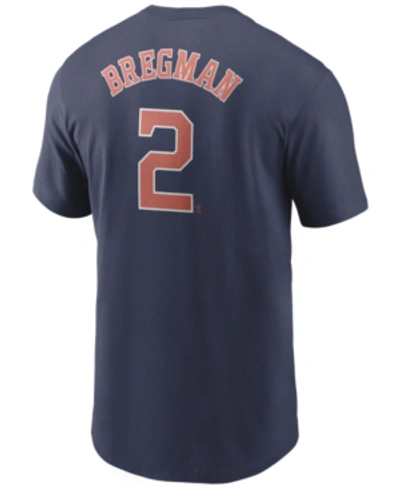 Nike Men's Alex Bregman Houston Astros Name And Number Player T-shirt In Navy
