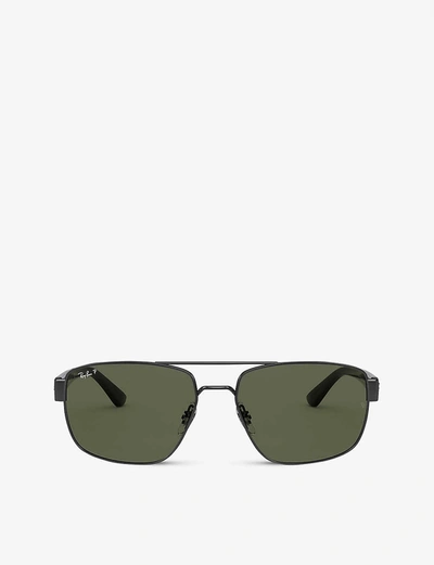 Ray Ban Rb3663 Metal Aviator-frame Sunglasses In Grey