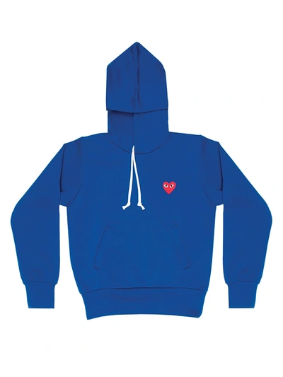Comme Des Garçons Play Play Hooded Sweatshirt In Navy