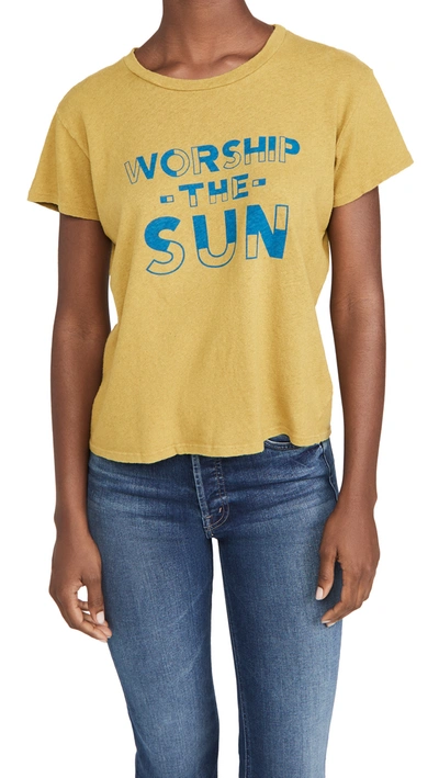 Mother Women's The Sinful "worship The Sun" T-shirt In Amber Green