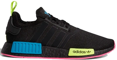 Pre-owned Adidas Originals Nmd R1 Fluorescent Bursts In Core Black/bold  Aqua/solar Yellow | ModeSens